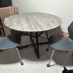 Grey Table And 2 Chairs 