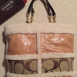 Coach Printed Leather Tote Bag