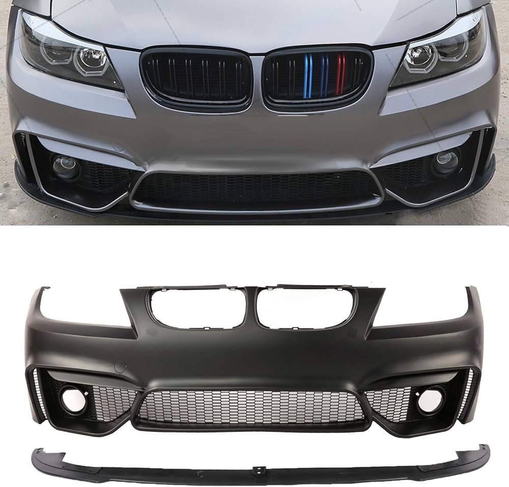 PENSUN Front Bumper F80 M4 Style Fit for 2008-2011 BMW E90 (W/PDC Holes, W/O Fog lights)