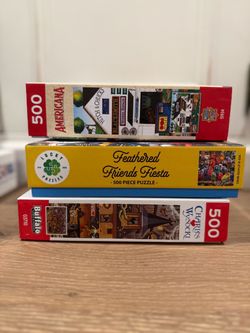 Lot of 3 500-Piece Jigsaw Puzzles
