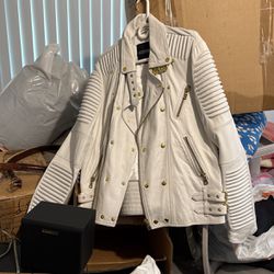 White Leather Jacket Unisex