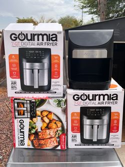 •	Brand: Gourmia 	•	Model: GAF798 	•	Capacity: 7-Quart (6.7 L) 	•	Type: Digital Air Fryer 	•	Functions: Air Fry, Bake, Roast, Broil, Reheat, Keep Warm