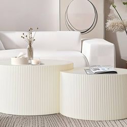 White Coffee Table Set Of 2