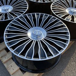 20" Wheels Rims fit MERCEDES BENZ AMG Maybach GL400 GLK350 GLE350 GLS450 ML550 Chrome Face Black Machined Face 5x112 / 20x9.5 / +35 / 66.6mm