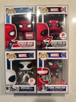 Spiderman Funko Pop Set Walgreens Target Exclusive Marvel 220 protectors 233 Peter Parker 195 Miles 403