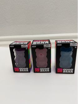 Authentic Hard to Find Needoh Gummy Bear Squishy Brand New in Box $32 each you pick color: Pink, Purple, OR Blue