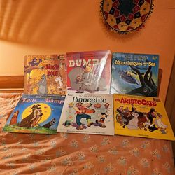 Disneyland Record Vinyl Lot Dumbo Aristocats 