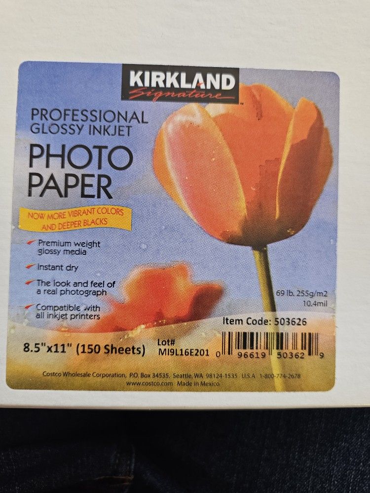 Kirkland Signature 8.5" x 11" Professional Glossy Inkjet Photo Paper

New