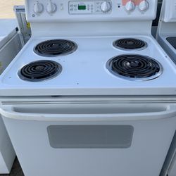 Coil Top Stove ge White Excellent 