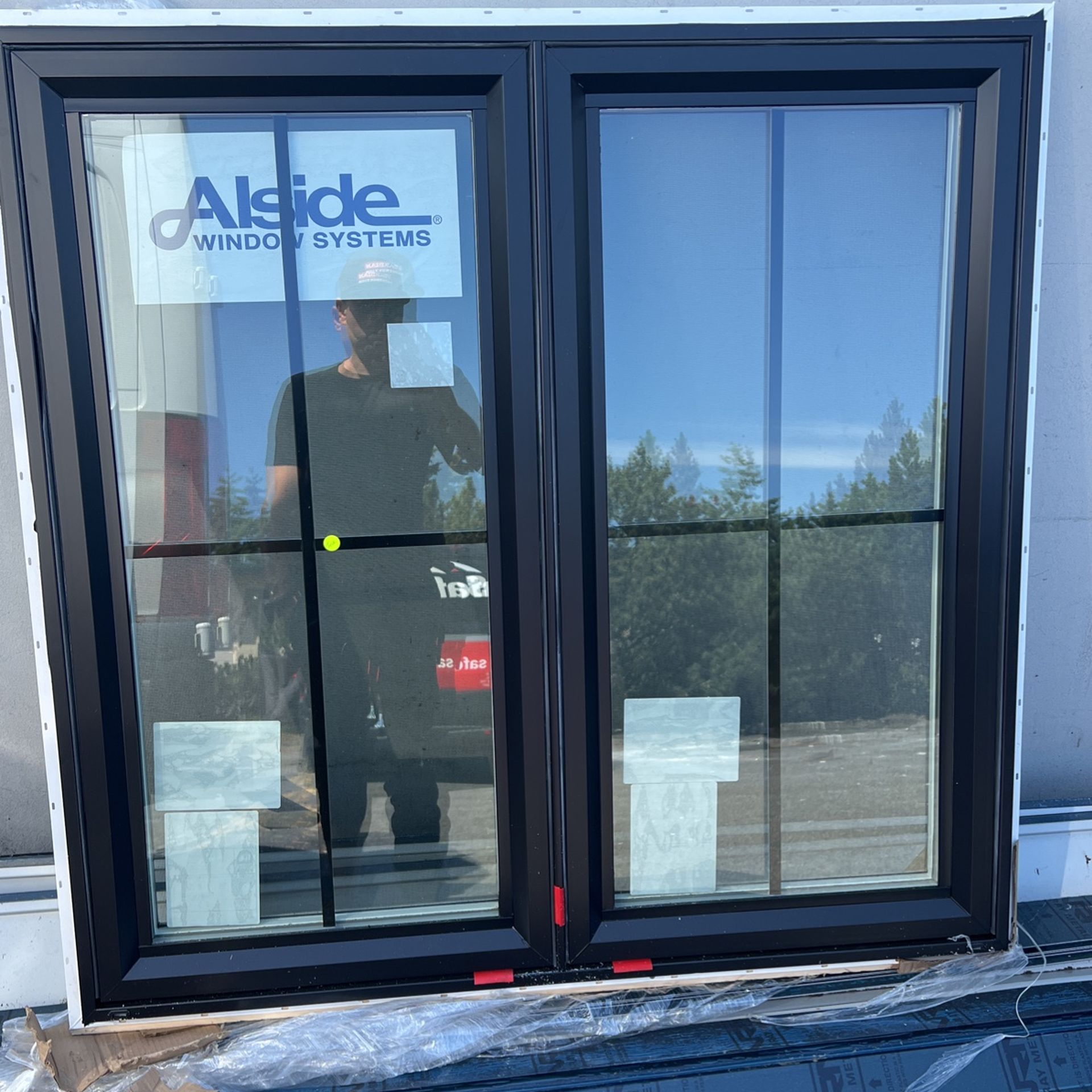 Black Vinyl Window 47x46 Dbl Casement