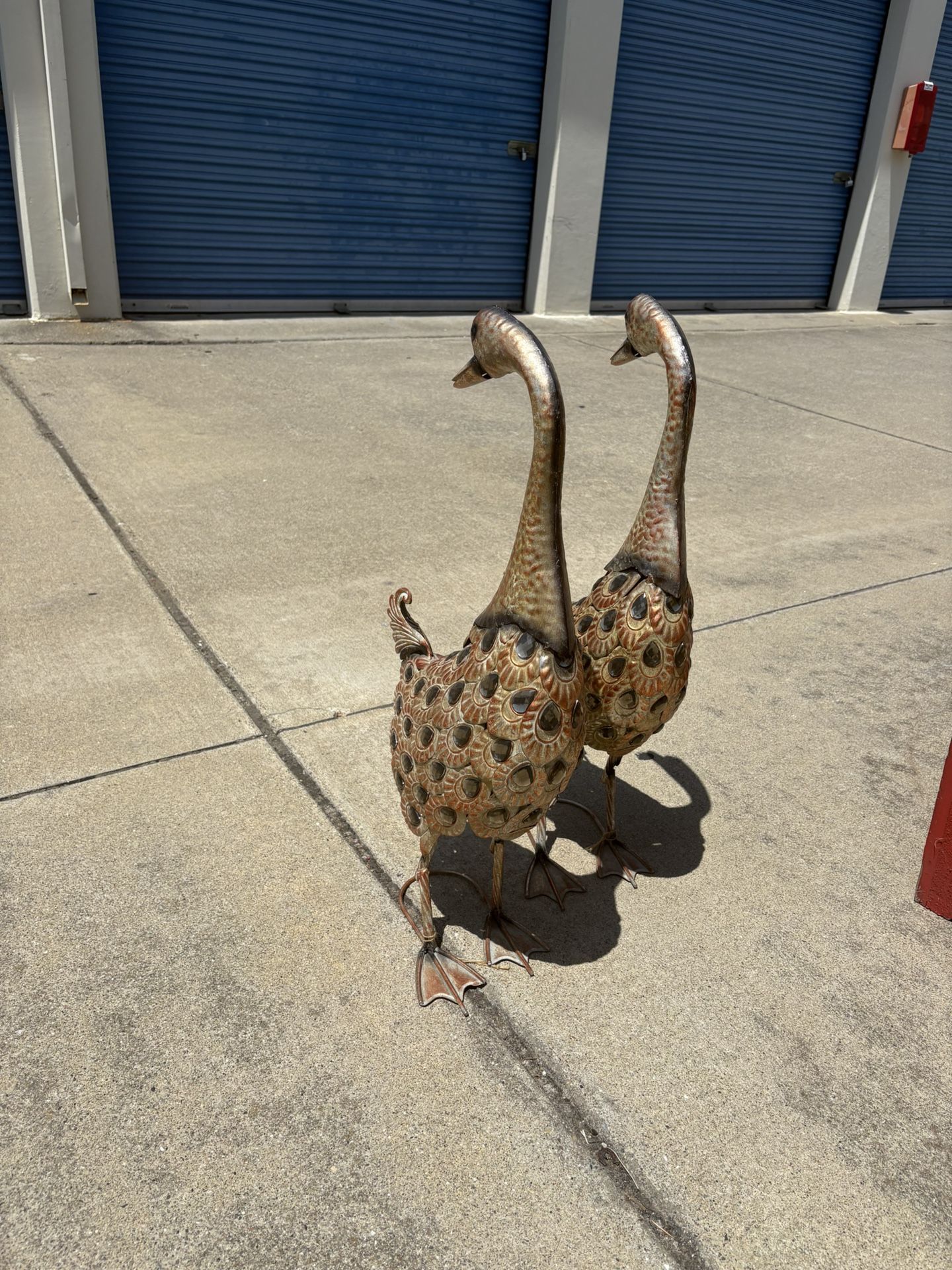 Two Brass Swans