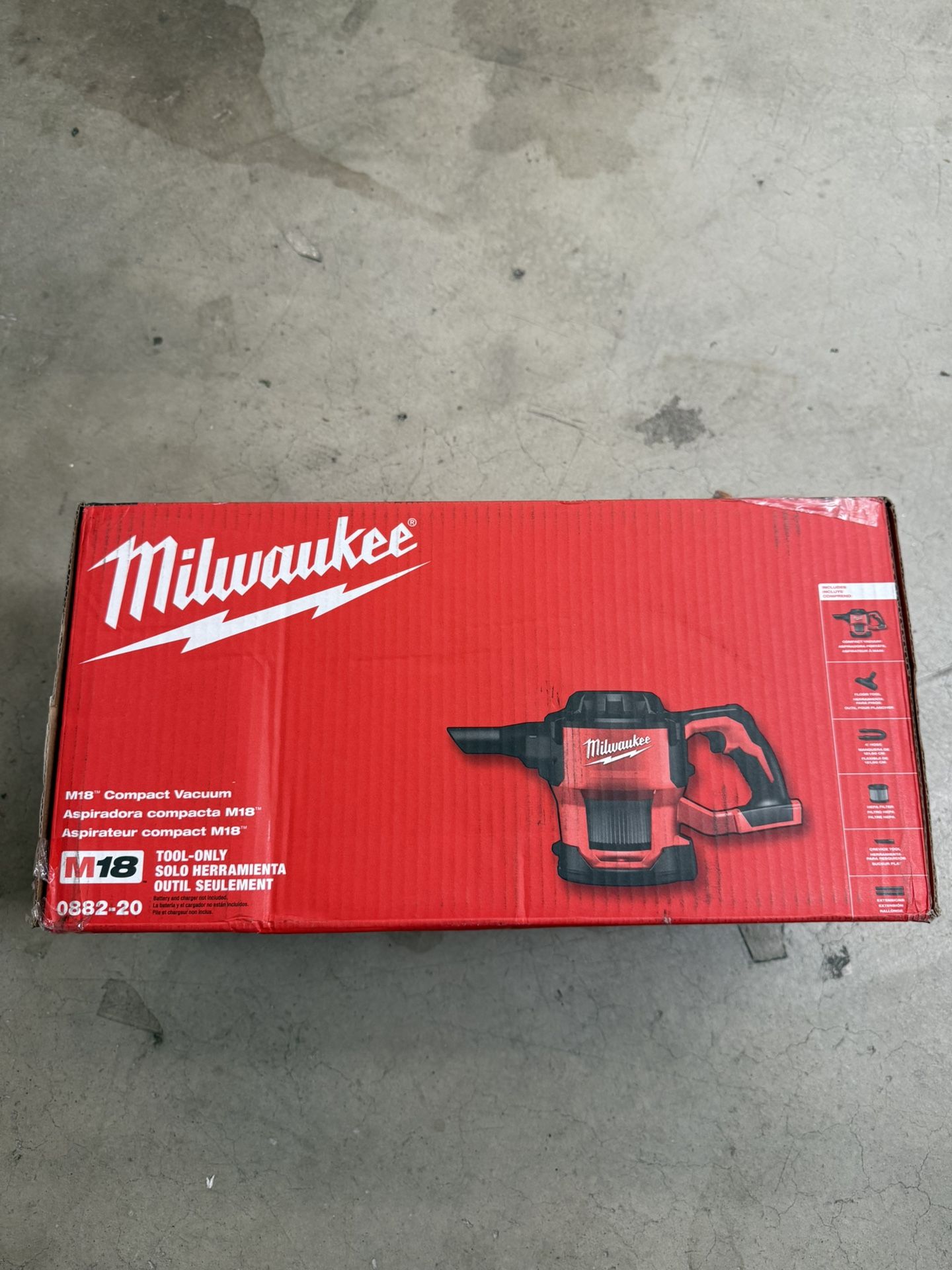 Milwaukee 0882-20 Filter M18 18V Cordless Lithium-ion Compact Vacuum, Hand Held 40 CFM (Complete Set), with Bonus Premium Microfiber Cleaner Bundle