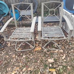 2 Metal Chair That Swivel Needs New Cushions Only 