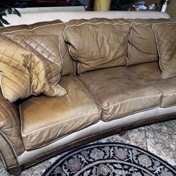 Free Older Robb & Stucky Solid Gold/Tan Sofa