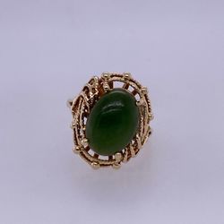 14k Yellow Gold Ladies Statement Ring W/ Colored Stone