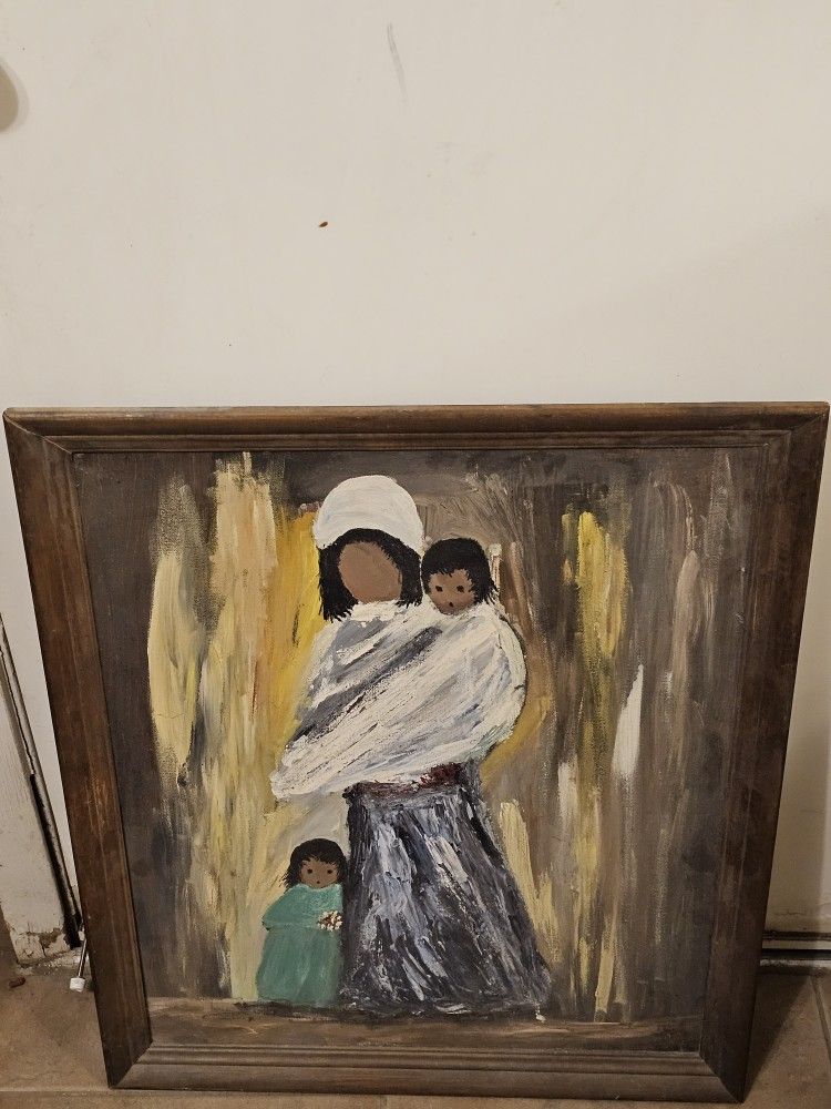 Southwest Style Oil Painting, Unsigned 23x27