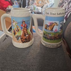 Vintage Oak Tree Beer Steins 