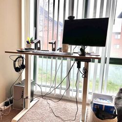 Electric Standing Desk with Computer Chair