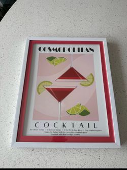 Cosmopolitan Art Work in Frame and Glass!