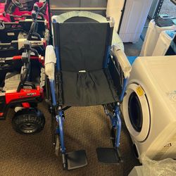 Pediatric Wheelchair with 12-inch Wide Nylon Seat with Safety Belt, 250-pound Weight Capacity, Telescoping Handles, Arms to Desk with Backrest