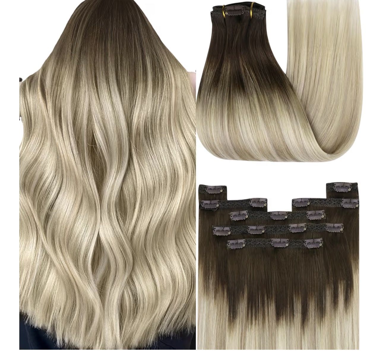 24 Inch Synthetic Clip In Extensions