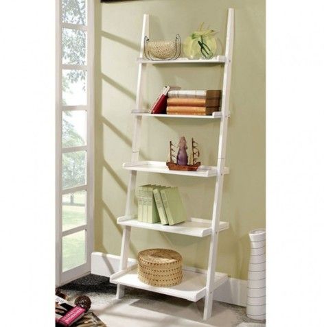 Ladder Shelf White Finish Solid Wood,others. 25"x18"x72"h. New. Especial Price 