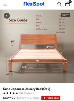 Brand New in Box Queen Kana Japanese Joinery Bed FRAME ONLY (Oak)