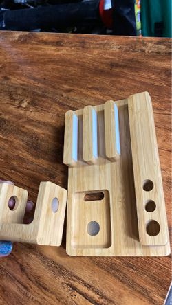 Wooden iPhone , iPad, I watch charger stand