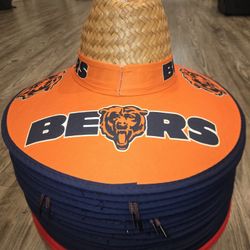 Chicago Bears Straw Hat Sombrero Cap Beach Festival Pool Summer Sports tools Lawn Party Gorra 