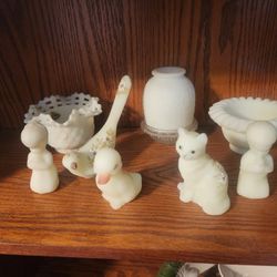 Hand Painted Glass Figures. 