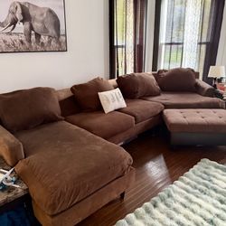 3 Pc Sectional Couch Brown 