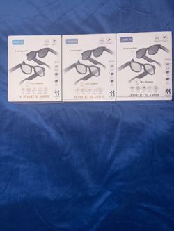 AI Smart Glasses w/ 8MP Camera • Bluetooth Audio • ChatGPT • 3 Lens Sets • New