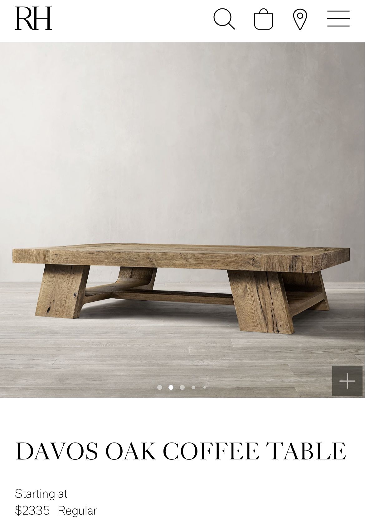 RH Restoration Hardware Davos Coffee Table 55x32 for Sale in Beaumont, CA OfferUp