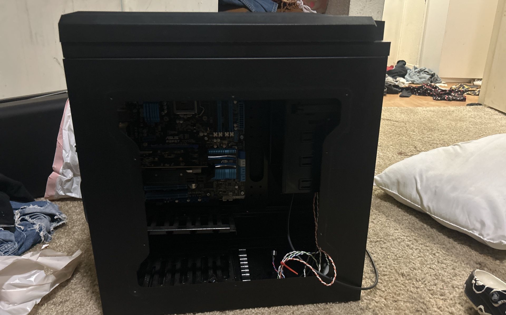 Pc Case With Motherboard And Graphics Card
