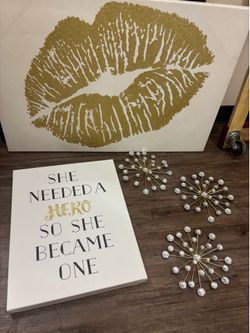 Glitter Gold Wall Art Bundle