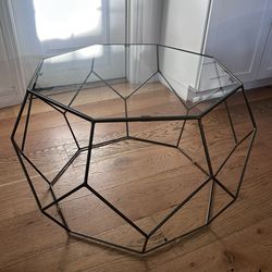 World Market glass octagon coffee table