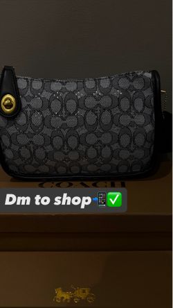 Coach bag black and grey with rhinestone