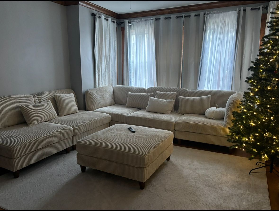 Calese 6 - Piece Corduroy Sectional