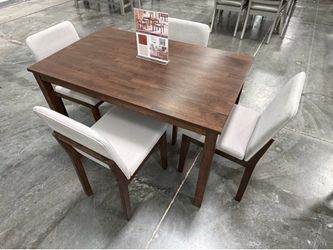 5PC Brown Dining Table Set