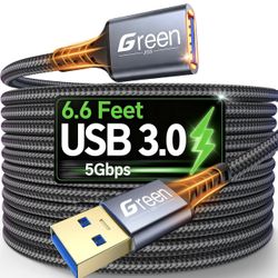 USB Extension Cable, 3.3FT 6.6FT 10FT 12.9FT 16FT USB Extender, High Speed USB 3.0 Extension Cord, Type A Male to Female Cord Nylon Braided Compatible
