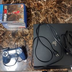 PS4 Slim 1tb. Controller..Games..Cords. Charger..
