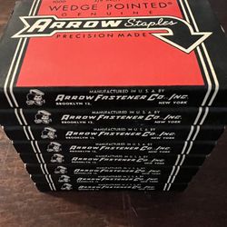 8 Vintage Box of Arrow T-50 Staples : Quantity 1000 each box