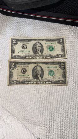 2 Dollar Bills 2017 & 1976