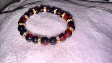 Luxe Red & Black Beaded Bracelet❤️🖤