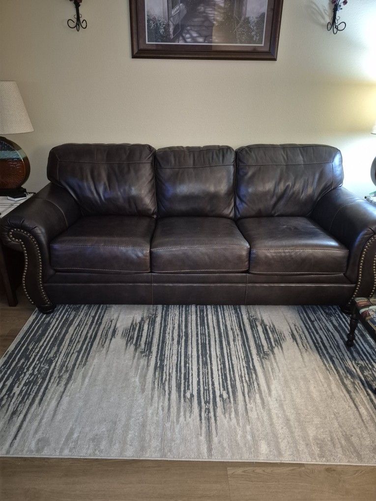 Leather Couch And 2 Matching Recliners