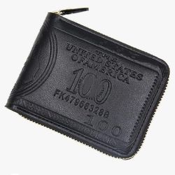 American style men's wallet short zipper printing dollar pattern-New