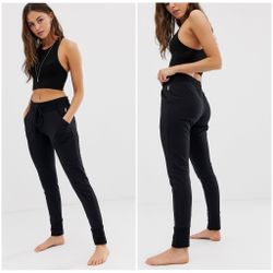 Free People Sunny Black Skinny Jogger Sweatpants