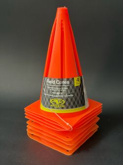 8x 9” Orange Field Plastic Marker Cones for Sports, Football, Soccer, Drills, Training, Traffic