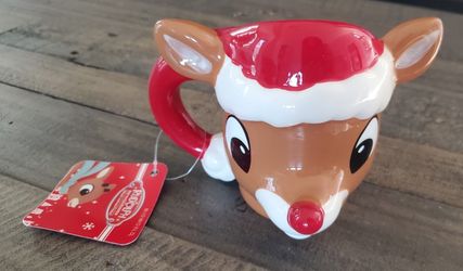 NEW Rudolph Santa Hat Mug Gift 
