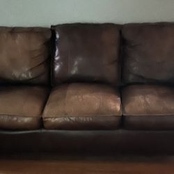 3-Piece Leather Sofa, Chair and Ottomon 